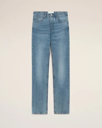 Blå bomullsjeans i klassisk passform