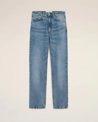 Blå bomullsjeans i klassisk passform Blå bomullsjeans i klassisk passform