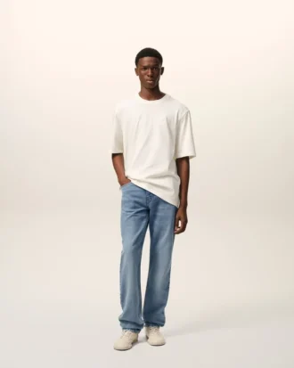 Blå bomullsjeans i klassisk passform