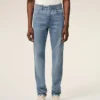 Blå bomullsjeans i klassisk passform Blå bomullsjeans i klassisk passform