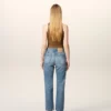 Blå bomullsjeans i klassisk passform Blå bomullsjeans i klassisk passform