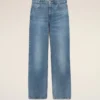Blå bomullsjeans i stor passform Blå bomullsjeans i stor passform