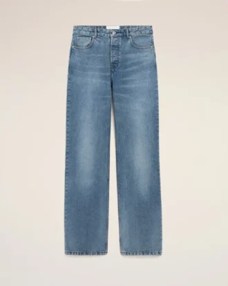 Blå bomullsjeans i stor passform