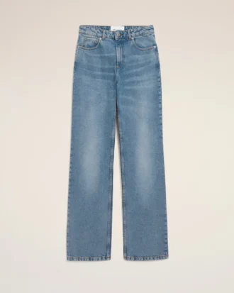 Blå bomullsjeans i stor passform Blå bomullsjeans i stor passform