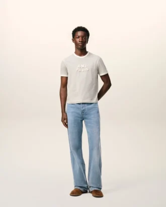 Blå bomullsjeans i stor passform