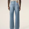 Blå bomullsjeans i stor passform Blå bomullsjeans i stor passform