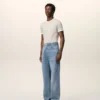 Blå bomullsjeans i stor passform Blå bomullsjeans i stor passform