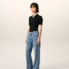 Blå bomullsjeans i stor passform Blå bomullsjeans i stor passform