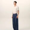 Blå bomullsjeans med ballongpassform
