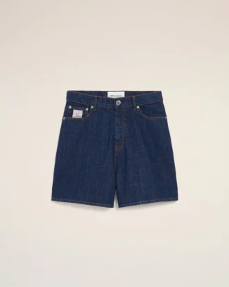 Blå bomullsshorts med Ami Paris Heritage-etikett