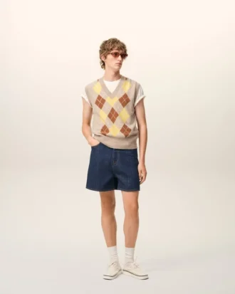 Blå bomullsshorts med Ami Paris Heritage-etikett