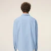 Blå bomullsskjorta med Ami de Coeur-broderi Blå bomullsskjorta med Ami de Coeur-broderi