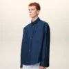 Blå bomullsskjorta med Ami de Coeur-broderi Blå bomullsskjorta med Ami de Coeur-broderi