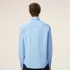 Blå bomullsskjorta med broderat Ami de Coeur-märke Blå bomullsskjorta med broderat Ami de Coeur-märke
