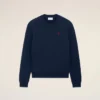 Blå bomullssweatshirt med Red Ami de Coeur-tryck Blå bomullssweatshirt med Red Ami de Coeur-tryck