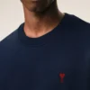 Blå bomullssweatshirt med Red Ami de Coeur-tryck Blå bomullssweatshirt med Red Ami de Coeur-tryck