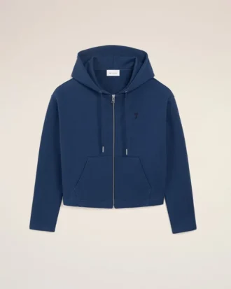 Blå bomullströja med dragkedja från Ami de Coeur Hoodie