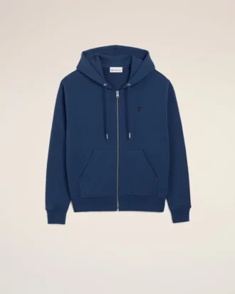 Blå bomullströja med dragkedja från Ami de Coeur Hoodie