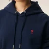 Blå bomullströja med Red Ami de Coeur Hoodie Blå bomullströja med Red Ami de Coeur Hoodie