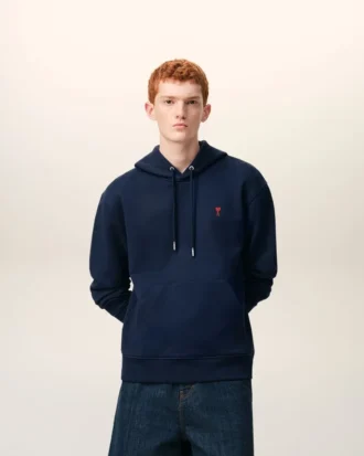 Blå bomullströja med Red Ami de Coeur Hoodie