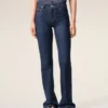 Blå bootcut-jeans i bomull Blå bootcut-jeans i bomull