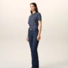 Blå bootcut-jeans i bomull Blå bootcut-jeans i bomull