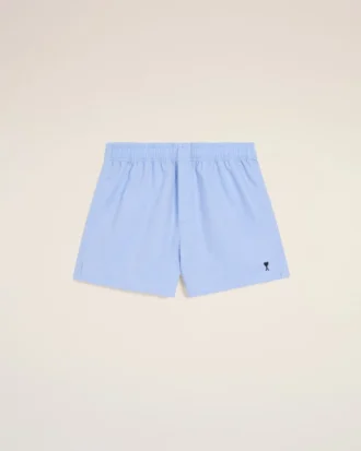 Blå boxershorts i bomull med svart Ami de Coeur-motiv