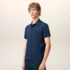 Blå kortärmad Ami de Coeur Polo-tröja i bomull Blå kortärmad Ami de Coeur Polo-tröja i bomull