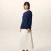 Bleu tunn ulltröja med rund hals Ami de Coeur Sweater Bleu tunn ulltröja med rund hals Ami de Coeur Sweater