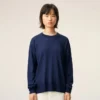 Bleu tunn ulltröja med rund hals Ami de Coeur Sweater Bleu tunn ulltröja med rund hals Ami de Coeur Sweater