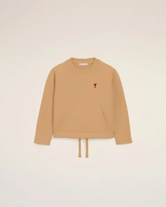 Brun Ami de Coeur-Sweatshirt med rund hals i bomull