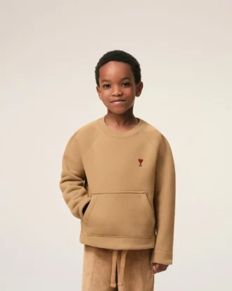 Brun Ami de Coeur-Sweatshirt med rund hals i bomull