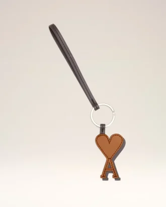 Brun lädernyckelring Ami de Coeur