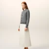 Grå Ami de Coeur Cardigan i ull med rund hals Grå Ami de Coeur Cardigan i ull med rund hals