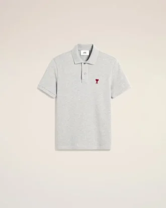 Grå Ami de Coeur Polo-tröja i bomull Grå Ami de Coeur Polo-tröja i bomull