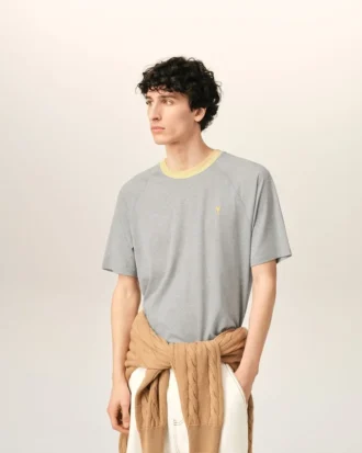 Grå bomulls Ami de Coeur T-Shirt
