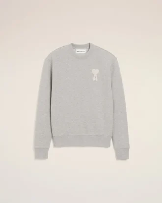 Grå bomullssweatshirt med Ami de Coeur-mönster