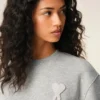 Grå bomullssweatshirt med Ami de Coeur-mönster Grå bomullssweatshirt med Ami de Coeur-mönster