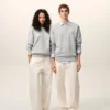 Grå bomullssweatshirt med Ami de Coeur-mönster Grå bomullssweatshirt med Ami de Coeur-mönster