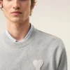 Grå bomullssweatshirt med Ami de Coeur-mönster Grå bomullssweatshirt med Ami de Coeur-mönster