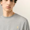 Grå bomullströja med dubbla ärmar och Ami de Coeur T-Shirt Grå bomullströja med dubbla ärmar och Ami de Coeur T-Shirt