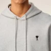 Grå bomullströja med kontrastdetaljer och Ami de Coeur Hoodie Grå bomullströja med kontrastdetaljer och Ami de Coeur Hoodie
