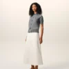 Grå kortärmad Ami de Coeur Cardigan i ull Grå kortärmad Ami de Coeur Cardigan i ull