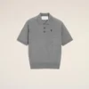 Grå kortärmad Ami de Coeur Polo i ull