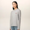 Grå långärmad Ami de Coeur T-shirt i bomull Grå långärmad Ami de Coeur T-shirt i bomull