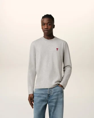 Grå långärmad Ami de Coeur T-shirt i bomull