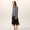 Grå tunn ulltröja med rund hals från Ami de Coeur Sweater Grå tunn ulltröja med rund hals från Ami de Coeur Sweater