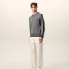 Grå tunn ulltröja med rund hals från Ami de Coeur Sweater Grå tunn ulltröja med rund hals från Ami de Coeur Sweater