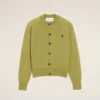 Grön Ami de Coeur Cardigan i ull med rund hals Grön Ami de Coeur Cardigan i ull med rund hals