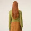 Grön Ami de Coeur Cardigan i ull med rund hals Grön Ami de Coeur Cardigan i ull med rund hals
